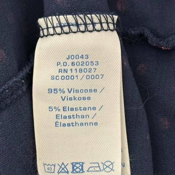 Boden Marion Jersey Knit 3/4 Sleeve Polka Dot Print Navy/Red Mini Dress (4L) - Picture 13 of 14